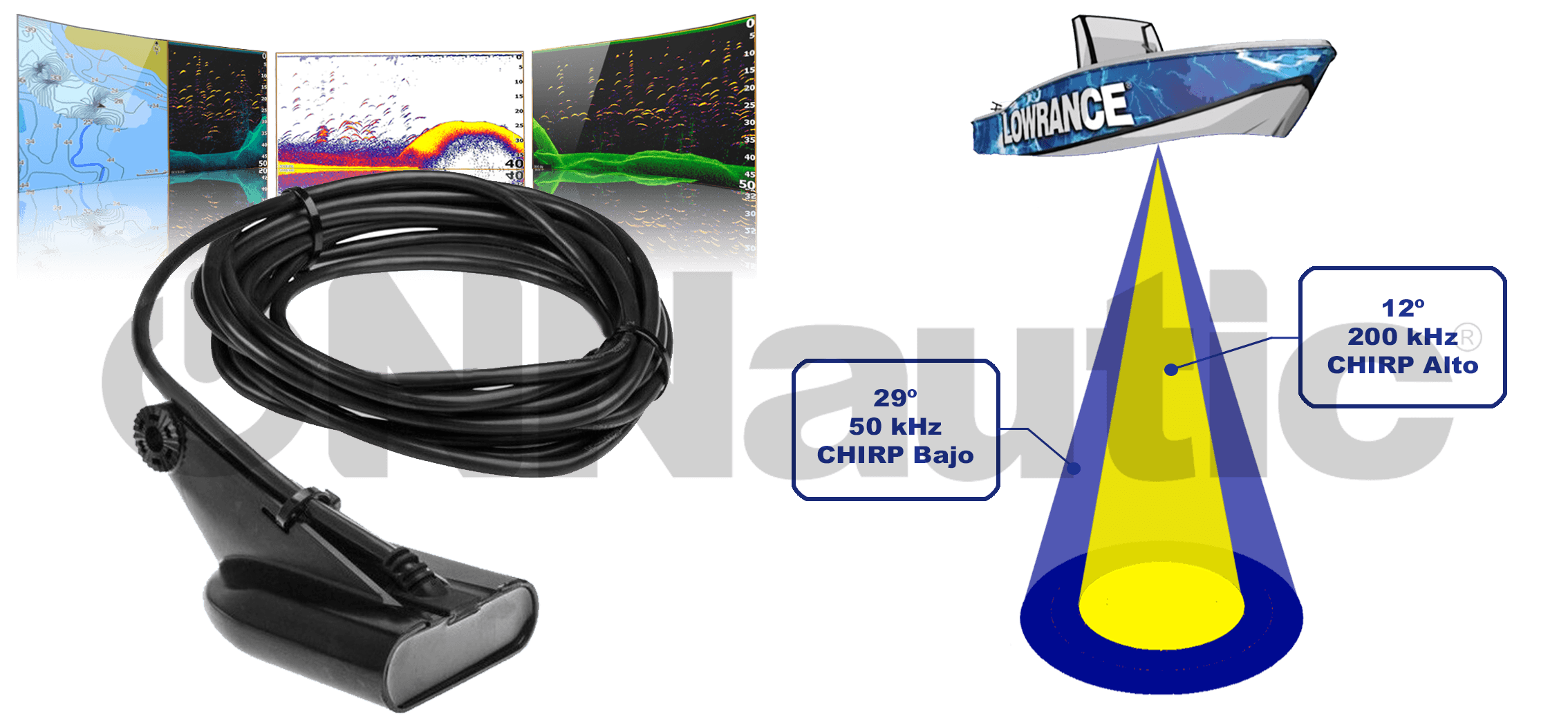 Lowrance HOOK Reveal 5 con Transductor HDI 50/200 600w. CHIRP/DownScan